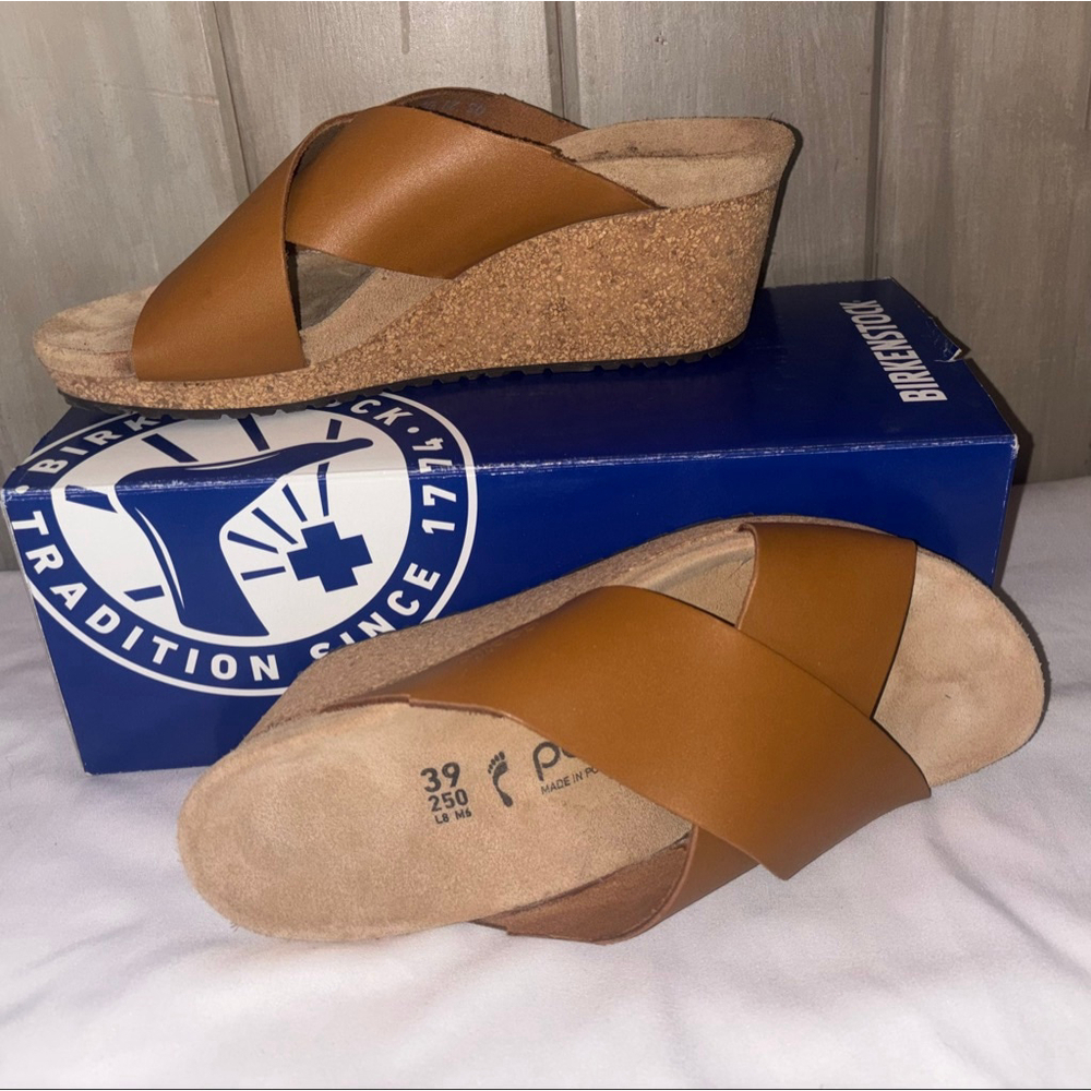 Birkenstock Papillio Samira size 8.5 EU 39 Tan Boho Platform Comfy Wedge Sandal - Picture 2 of 6